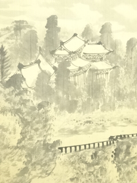 道具 ] - 道具 陳文翰筆 水墨山水 肉筆絹本掛軸 | ネットショップ圭